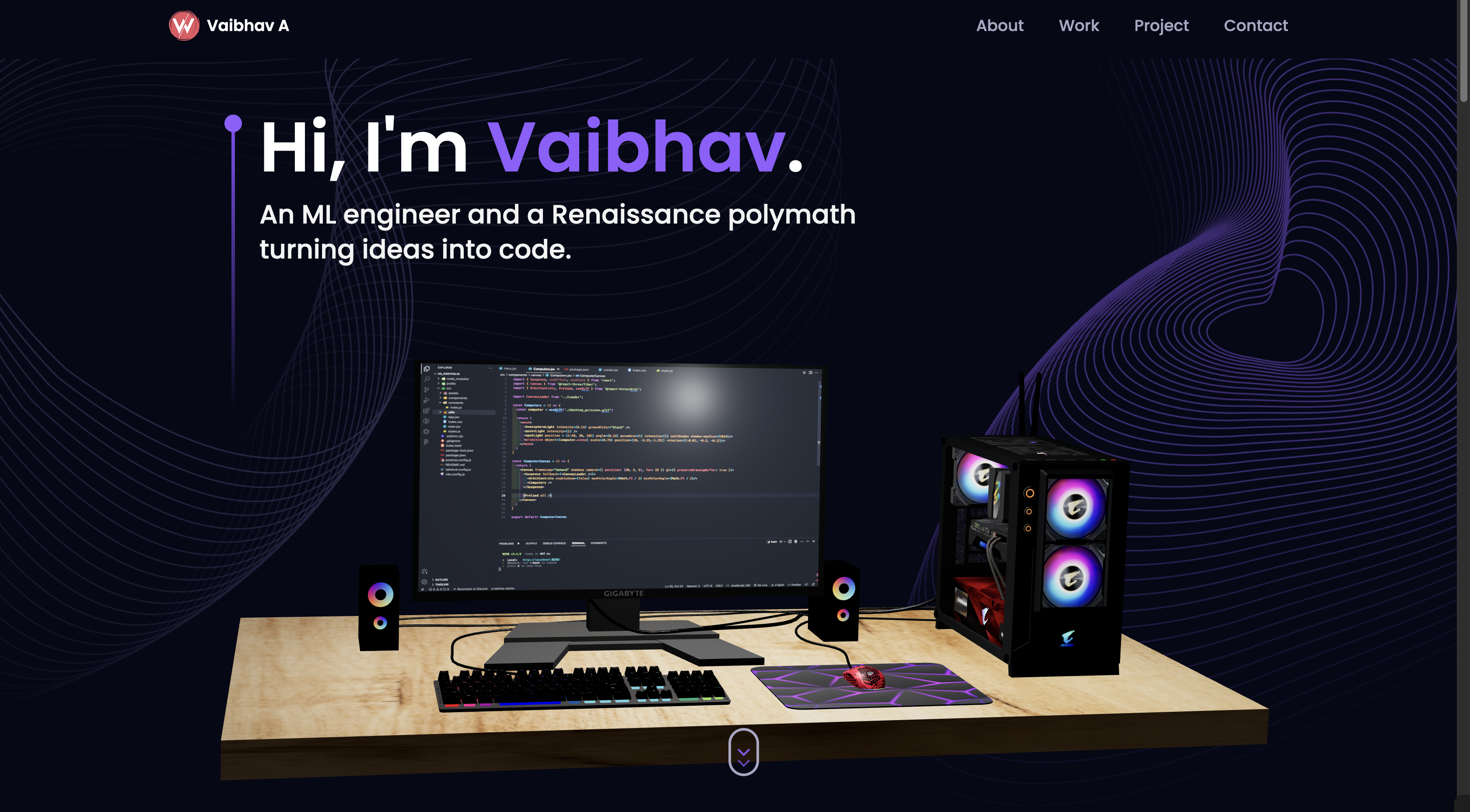 second version of vaibhav's website
